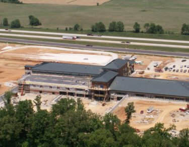 Shireman Construction Healthcare Harrison County Hospital Aerial Roof