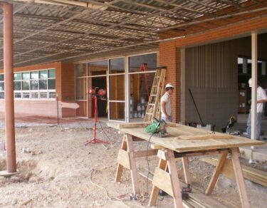 Shireman Construction Healthcare Harrison County Hospital Cutting Wood