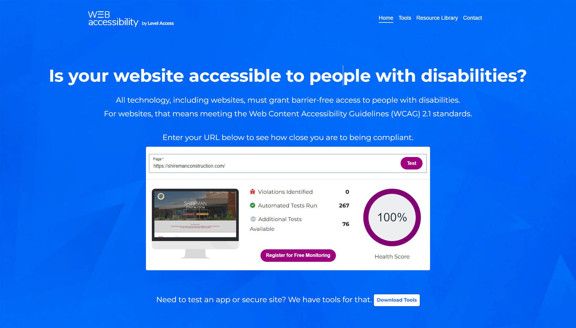 Accessibility Check Website Screenshot